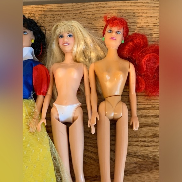 VTG Barbie Mily Cyrus Snow White Little Mermaid Dolls SET 4 Hannah Montana Live - Picture 2 of 5